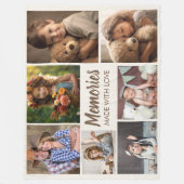 家族の写真コラージュの思い出の愛 フリースブランケット (正面)