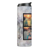 家族の写真コラージュの灰色の大理石を作成 タンブラー (回転左)