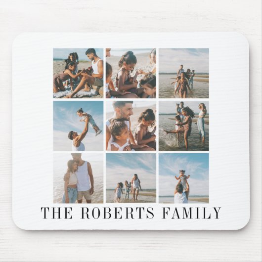 家族の写真コラージュの皮とスティック写真 マウスパッド (正面)
