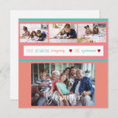 家族の写真コラージュの自宅愛のメッセージ (正面/裏面)