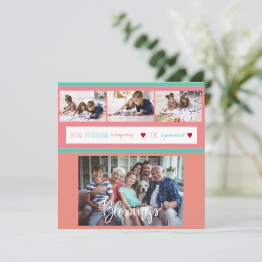 家族の写真コラージュの自宅愛のメッセージ (スタンド正面)