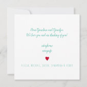 家族の写真コラージュの自宅愛のメッセージ (裏面)