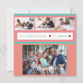 家族の写真コラージュの自宅愛のメッセージ (正面)