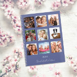 家族の写真コラージュの青い名前のスクリプト2023 プランナー手帳<br><div class="desc">お母さんユニークや奥さんや自分の贈り物として自分の家族の写真コラージュを作りなさい。家族、友達、夢の旅お気に入りの行先またはペットの写真の4、9を使用！名前と年をパーソナライズして追加。名前は手書文字のスタイルスモダンクリプト付き。濃い青の背景。</div>