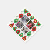 家族の写真コラージュを作成クリスマス スタンダードカクテルナプキン (角)