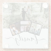 家族の写真コラージュカスタムのパーソナライズされたギフトアイディア ガラスコースター (裏面)