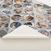 家族の写真コラージュグレーキルトルック35写真Lg Sm シェルパブランケット (3/4)