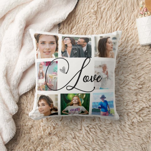家族の写真コラージュシンプルの愛 クッション (ブランケット)