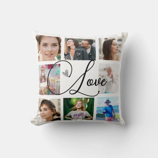 家族の写真コラージュシンプルの愛 クッション (正面)