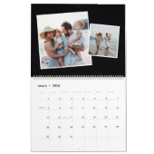 家族の写真コラージュスタイリッシュモダン白黒 カレンダー (3月 2026)