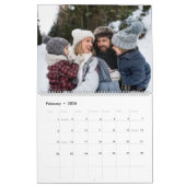 家族の写真コラージュスタイリッシュモダン白黒 カレンダー (2月 2026)