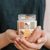 家族の写真コラージュステッカー | 感謝と幸せと喜び スクエアシール