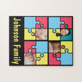 家族の写真コラージュテンプレート画像4枚 ジグソーパズル (横)