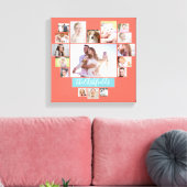 家族の写真コラージュハート17写真名サンゴ キャンバスプリント (インサイチュ (リビング))