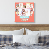 家族の写真コラージュハート17写真名サンゴ キャンバスプリント (インサイチュ (寝室))