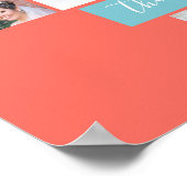 家族の写真コラージュハート17写真名サンゴ ポスター (角)