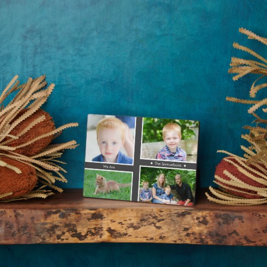 家族の写真コラージュプラークとイーゼル フォトプラーク (側面)