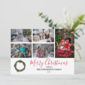 家族の写真コラージュメリークリスマス シーズンカード (スタンド正面)