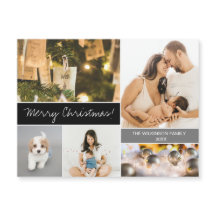 家族の写真コラージュモダンメリークリスマス