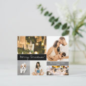 家族の写真コラージュモダンメリークリスマス シーズンポストカード (スタンド正面)