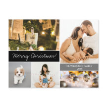 家族の写真コラージュモダンメリークリスマス
