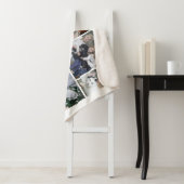 家族の写真コラージュモノグラムの7写真白 シェルパブランケット (インサイチュ)