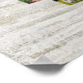 家族の写真コラージュ名でハート25写真ウッド ポスター (角)