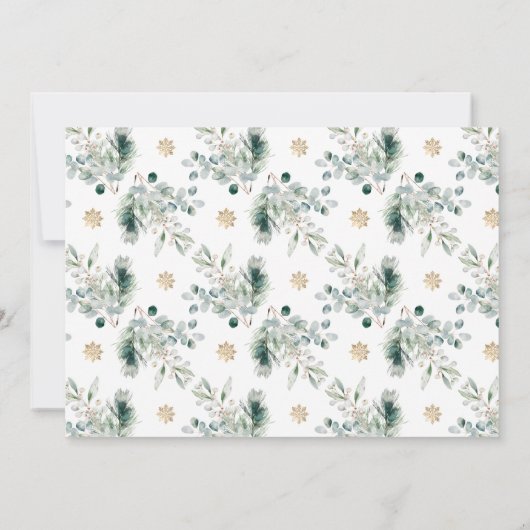 家族の写真コラージュ宗教的なクリスマス シーズンカード (裏面)