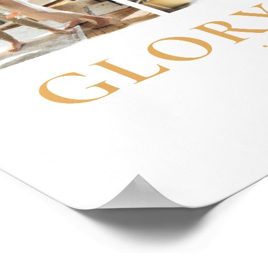 家族の写真コラージュ宗教的クリスマスプレゼント ポスター (角)