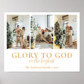家族の写真コラージュ宗教的クリスマスプレゼント ポスター (正面)