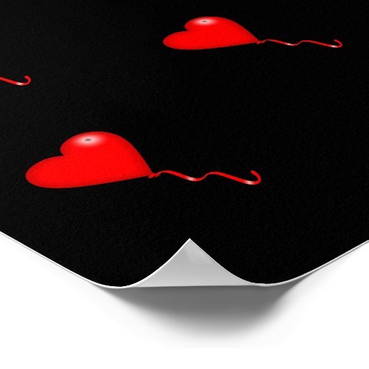 家族の写真コラージュ家族のハート黒い背景 ポスター (角)