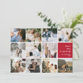 家族の写真コラージュ平和ラブジョークリスマス シーズンカード (スタンド正面)