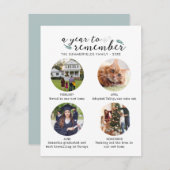 家族の写真コラージュ年in写真クリスマス シーズンカード (正面/裏面)