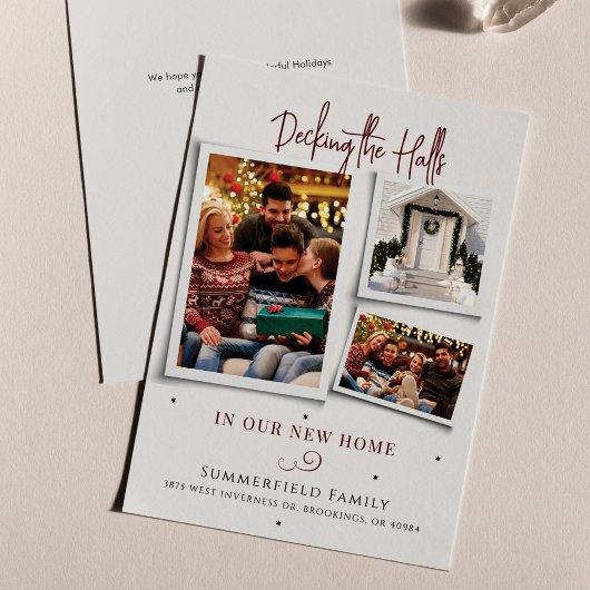 家族の写真コラージュ引っ越しましたクリスマスムービング シーズンカード