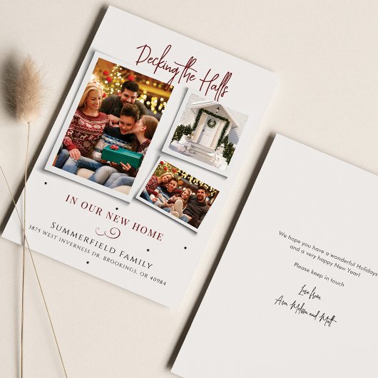 家族の写真コラージュ引っ越しましたクリスマスムービング シーズンカード
