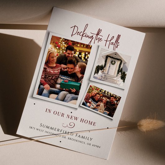 家族の写真コラージュ引っ越しましたクリスマスムービング シーズンカード