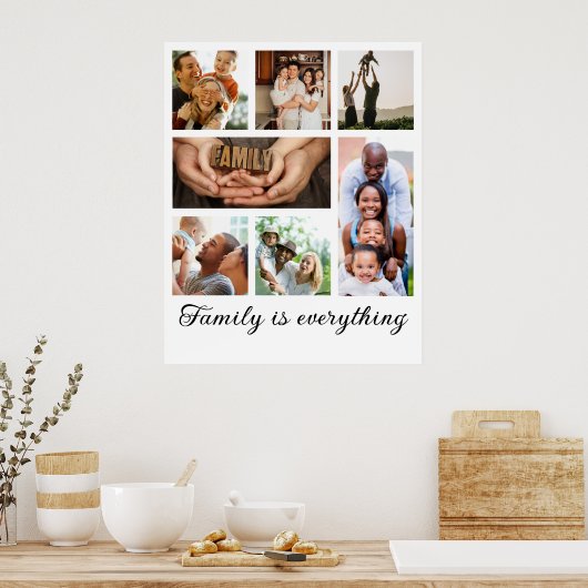 家族の写真コラージュ懇親会完璧なギフト ポスター (キッチン)
