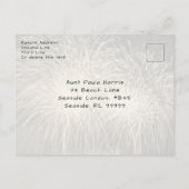 家族の写真コラージュ新年のあいさつ ポストカード (裏面)