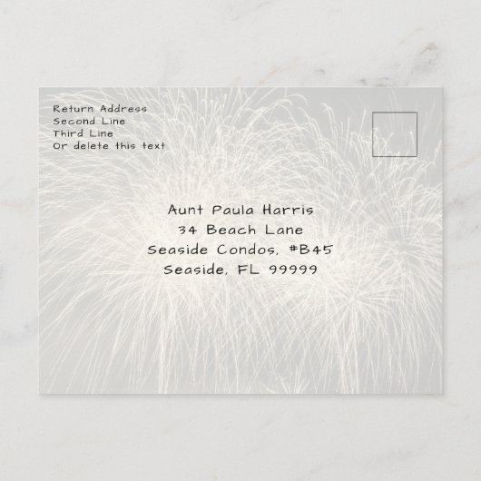 家族の写真コラージュ新年のあいさつ ポストカード (裏面)