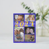 家族の写真コラージュ新年のあいさつ ポストカード (スタンド正面)