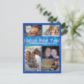 家族の写真コラージュ新年の挨拶Postc ポストカード (スタンド正面)