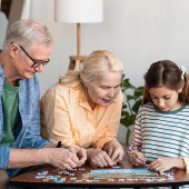 家族の写真コラージュ書道文字白 ジグソーパズル