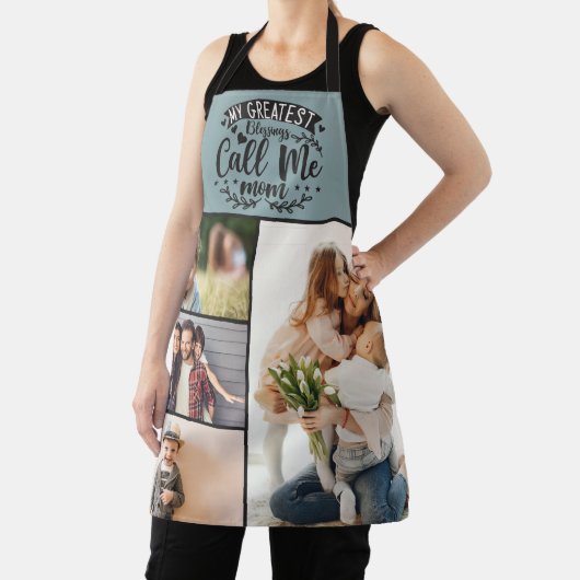 家族の写真コラージュ母の母の日4日 エプロン (インサイチュ)