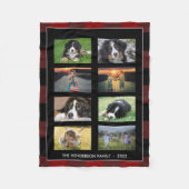 家族の写真コラージュ水牛のプレイドパーソナル フリースブランケット (正面)