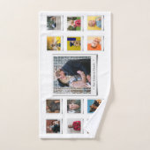 家族の写真コラージュ白ハンドタオル ハンドタオル (ハンドタオル)