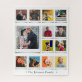 家族の写真コラージュ白 ジグソーパズル (縦)