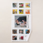 家族の写真コラージュ白 バスタオル (バスタオル)