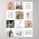 家族の写真コラージュ私たちは祖母の母の日を愛する ポスター (正面)