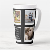 家族の写真コラージュ自分で作成 カフェラテマグ (右アングル)