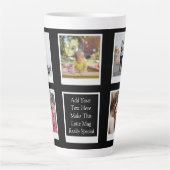 家族の写真コラージュ自分で作成 カフェラテマグ (正面)